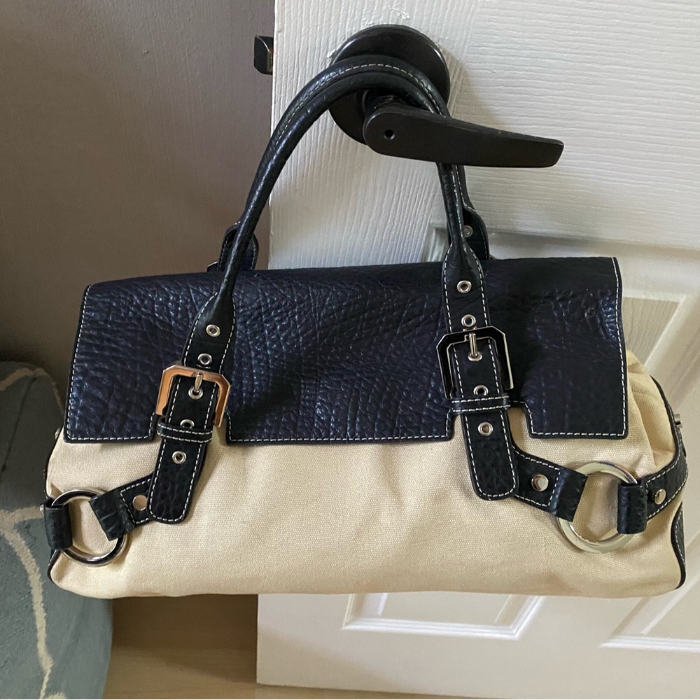 Adrienne Vittadini canvas/leather handbag.